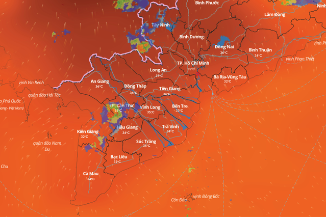 Hiện trạng nắng nóng mức cảnh báo cho các khu vực nuôi tôm