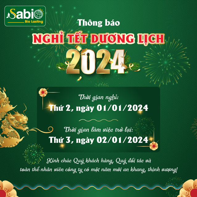 Thông báo nghỉ Tết Dương Lịch 2024