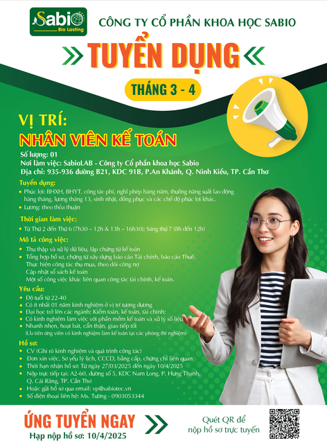 TUYỂN DỤNG THÁNG 4/2025