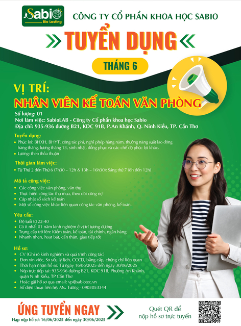 TUYỂN DỤNG THÁNG 7/2025