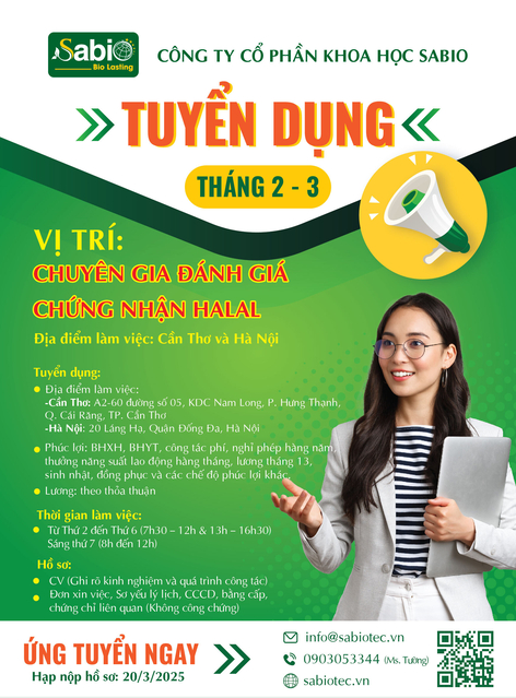 TUYỂN DỤNG THÁNG 2/2025